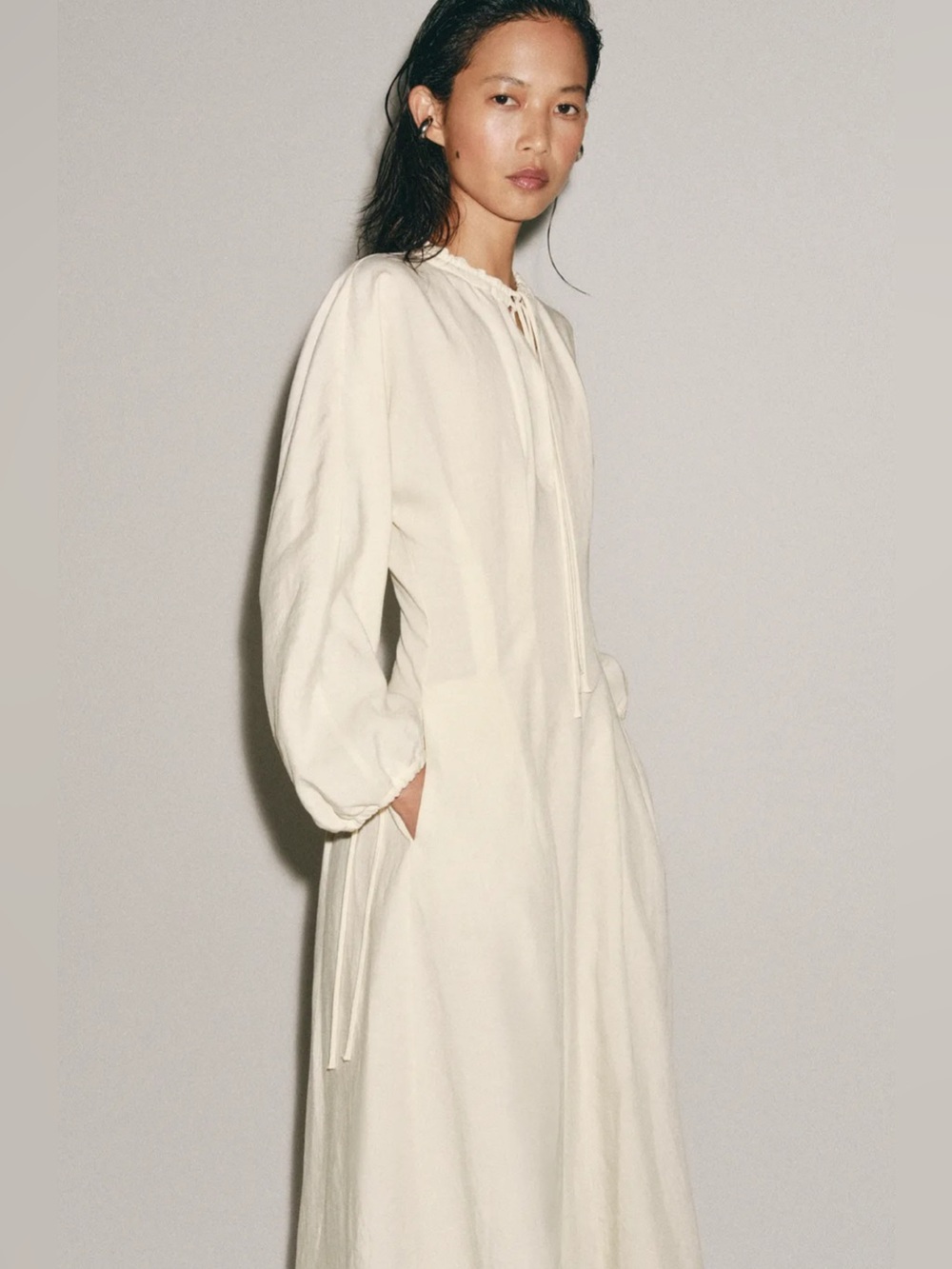 Linen blend dress